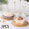 Cover Serving Tray Wooden Cake Stand with Lid Visible Cheese Board Dessert Display Food Dust