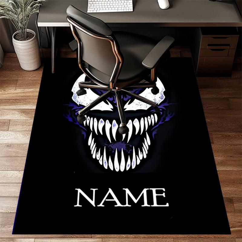 Custom Venom Mat Personalized Name, Polyester Washable Indoor Entryway Rug, Gift for Christmas, Easter, Thanksgiving Day