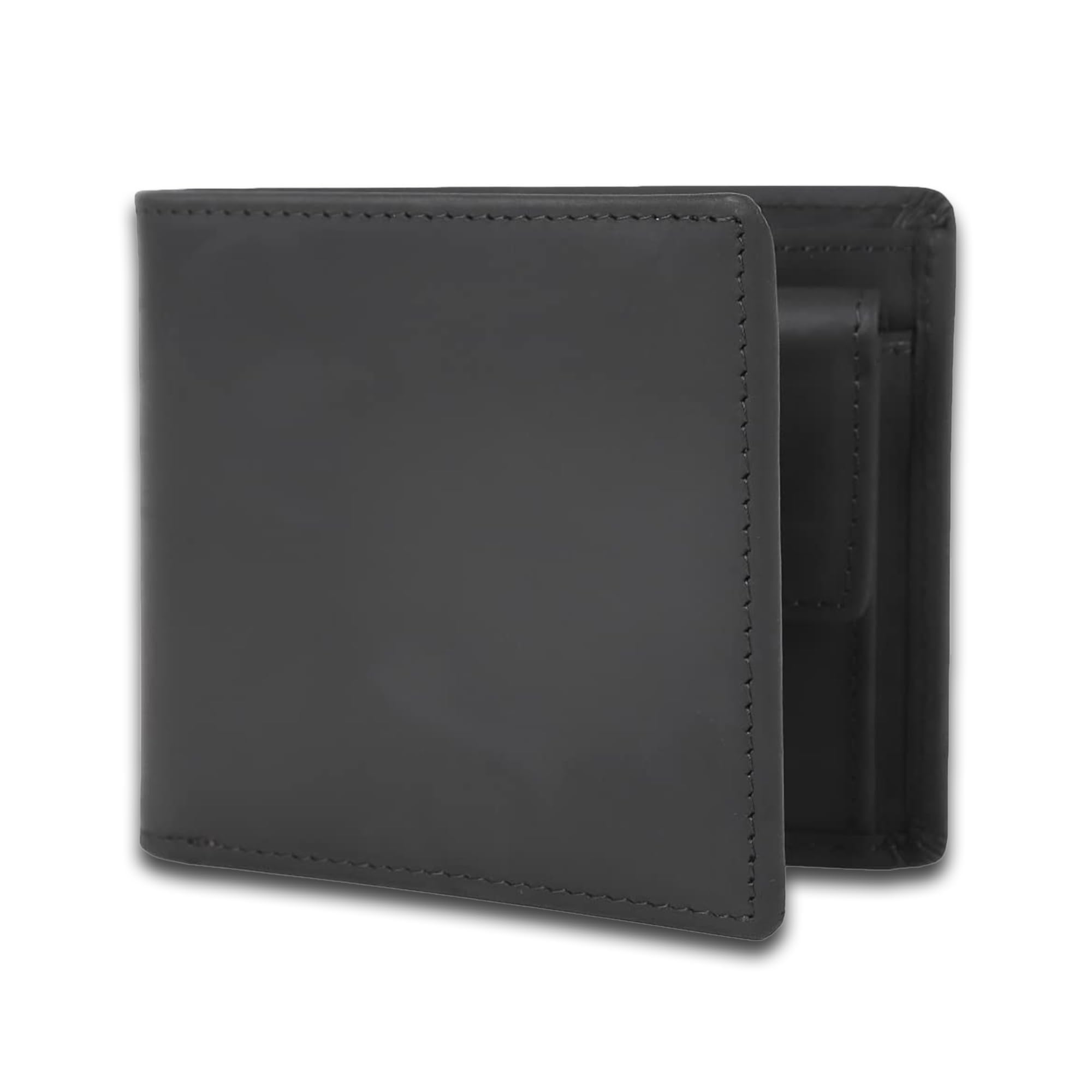 

Kameto Изготовление сумок Двухскладной Натуральная Тонкий Дизайн Перекидной Большой Отделение для монет Карта Мини Кожаный Мужской Кошелек, Кожа, (Наслаждайтесь временем), Компактный, чёрный