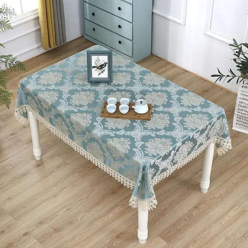 New Style Jacquard Table Cloth Rectangular Highend Coffee Table Tablecover Household Minimalist Lace Edge Universal Tablecloth