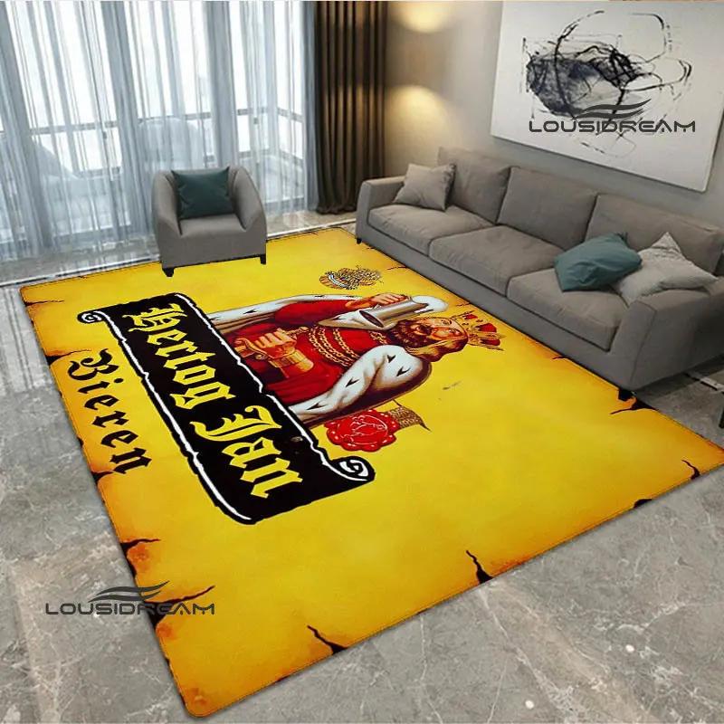 Hertog jan LOGO bedruckter Teppich Rutschfester Teppich Mode Yoga-Matte Schlafzimmerdekor Teppiche Wohnzimmer Waschraum Bodenmatte Geburtstagsgeschenk