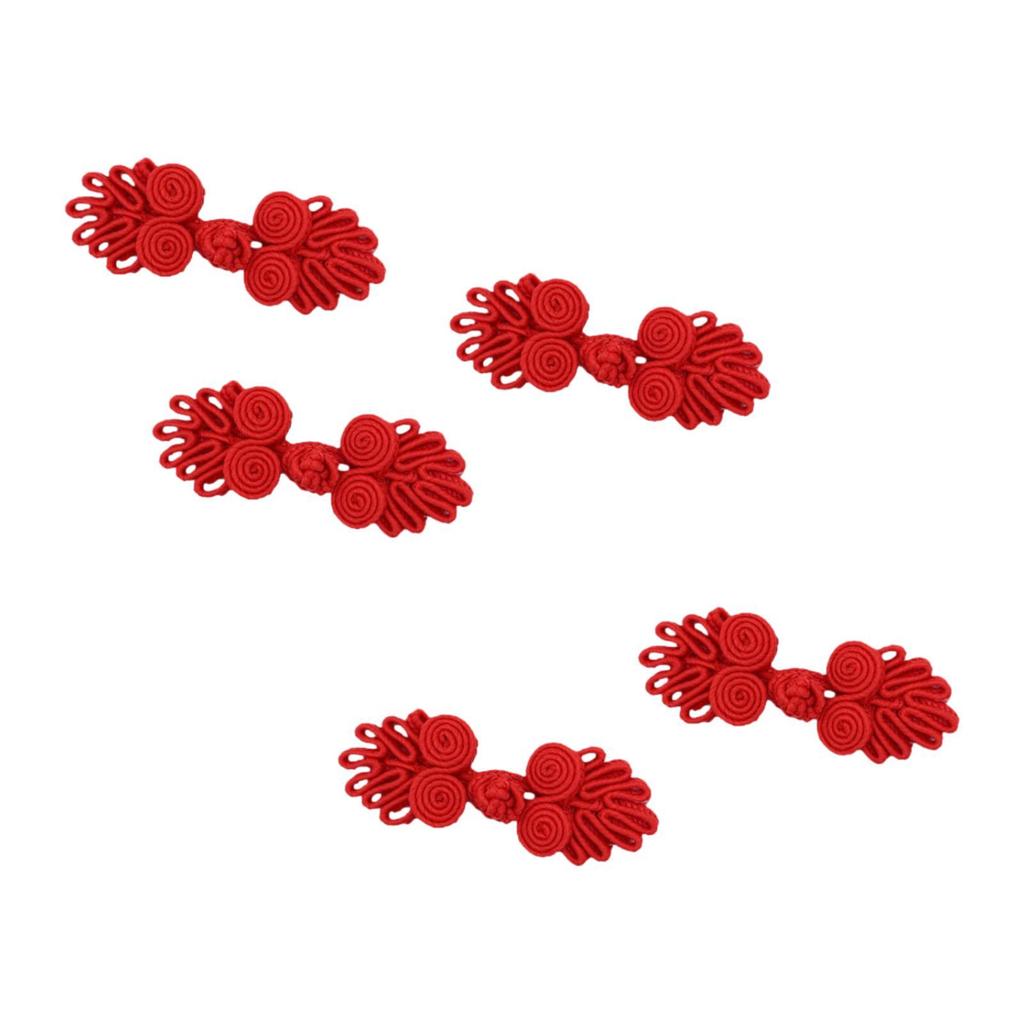 5Pcs Chinese Knot Frog Buttons Traditional Handcraft Chic Chinese Frog Closures for Hanfu Coats Cheongsam Stage Costume Cardigan