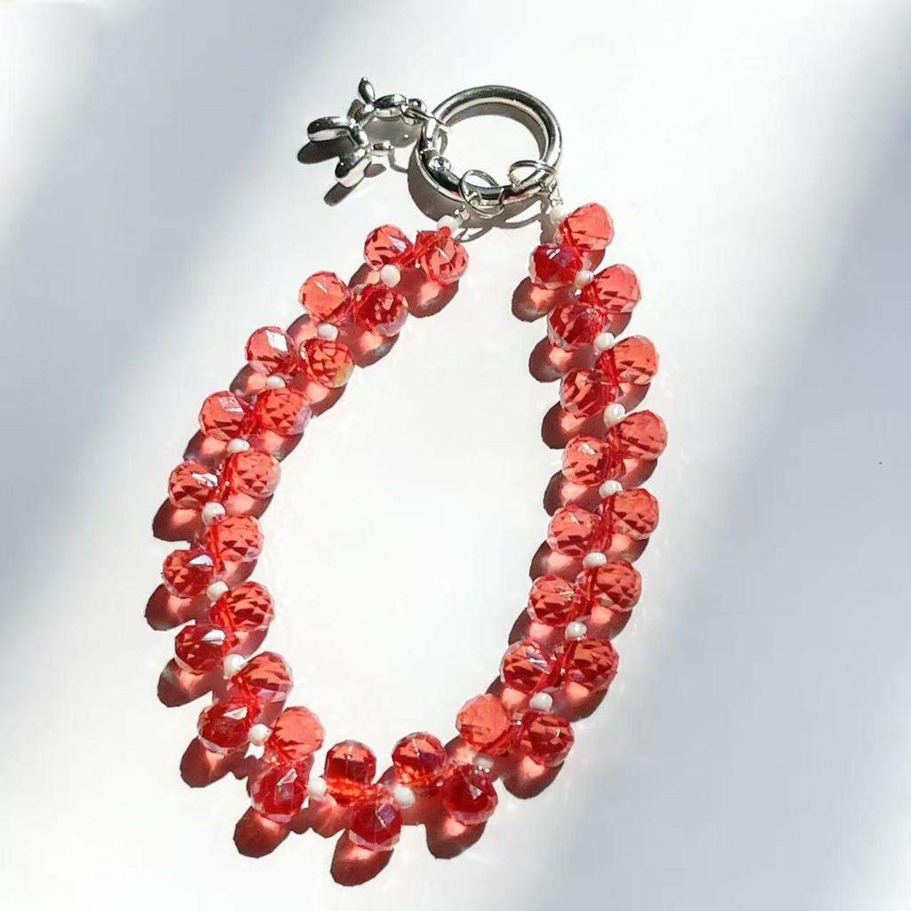 Luxury Crystal Beaded Phone Lanyard with Card Holder, Keychain, and Bag Pendant