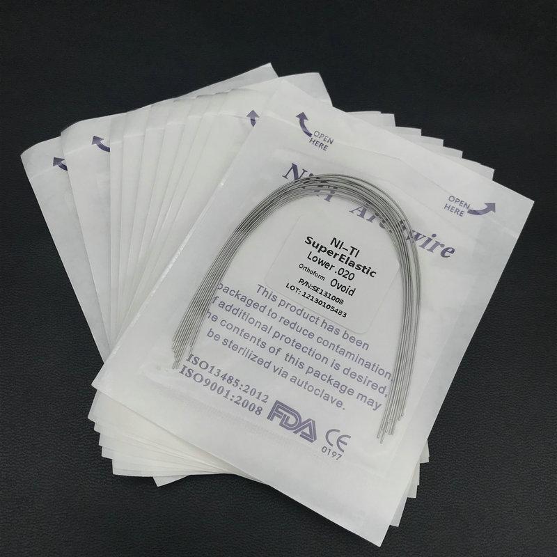 

100 шт./10 упаковок ортодонтические стоматологические суперэластичные овальные дуги Niti круглой формы 020 Lower