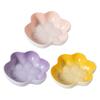 Baizihuahu Cat Paw Shape Ceramic Bowl for Cats, Anti-Whisker Fatigue Kitten Food Water Dish, Microwave Dishwasher Safe Wide Shallow Pet Plate
