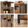 VASAGLE Storage Unit, Sideboard, with 3 Door Cupboard, Steel Frame, Industrial Style, Rustic Brown and Ink Black