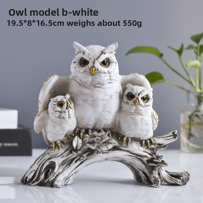 Owl Resin Handicrafts As Decorative Home Items for Living Room Soft Furnishing Display Pieces