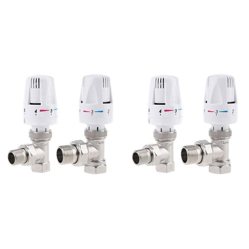 

ABGR-4X Automatic Thermostatic Radiator Control Valve G1/2 Inch Angle Valve For Floor Heating Copper Radiator
