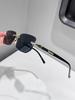 1PCS Square Rimless Sunglasses Outdoor Leisure Sun Shades with Decorative Leg Pattern Design for Strolls And Casual Wear