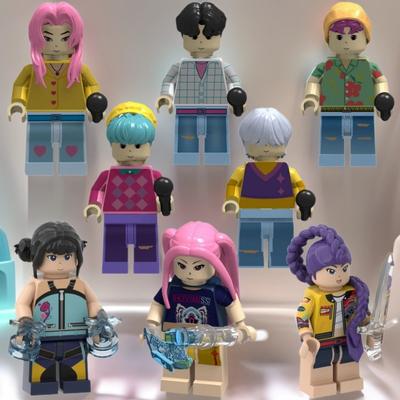 New Demon Hunters KPopDemon Hunters Women's Group Plus Men's Group Assembled Building Block Doll Toy Series