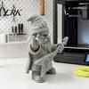 Felsen-Zwerg-Ornament Lustige Rocker-Gnom-Figuren, 3D-gedruckte musikalische Figur mit auffälliger Schreibtischdekoration Gitarre, Gartendekoration, Statue, Geschenk