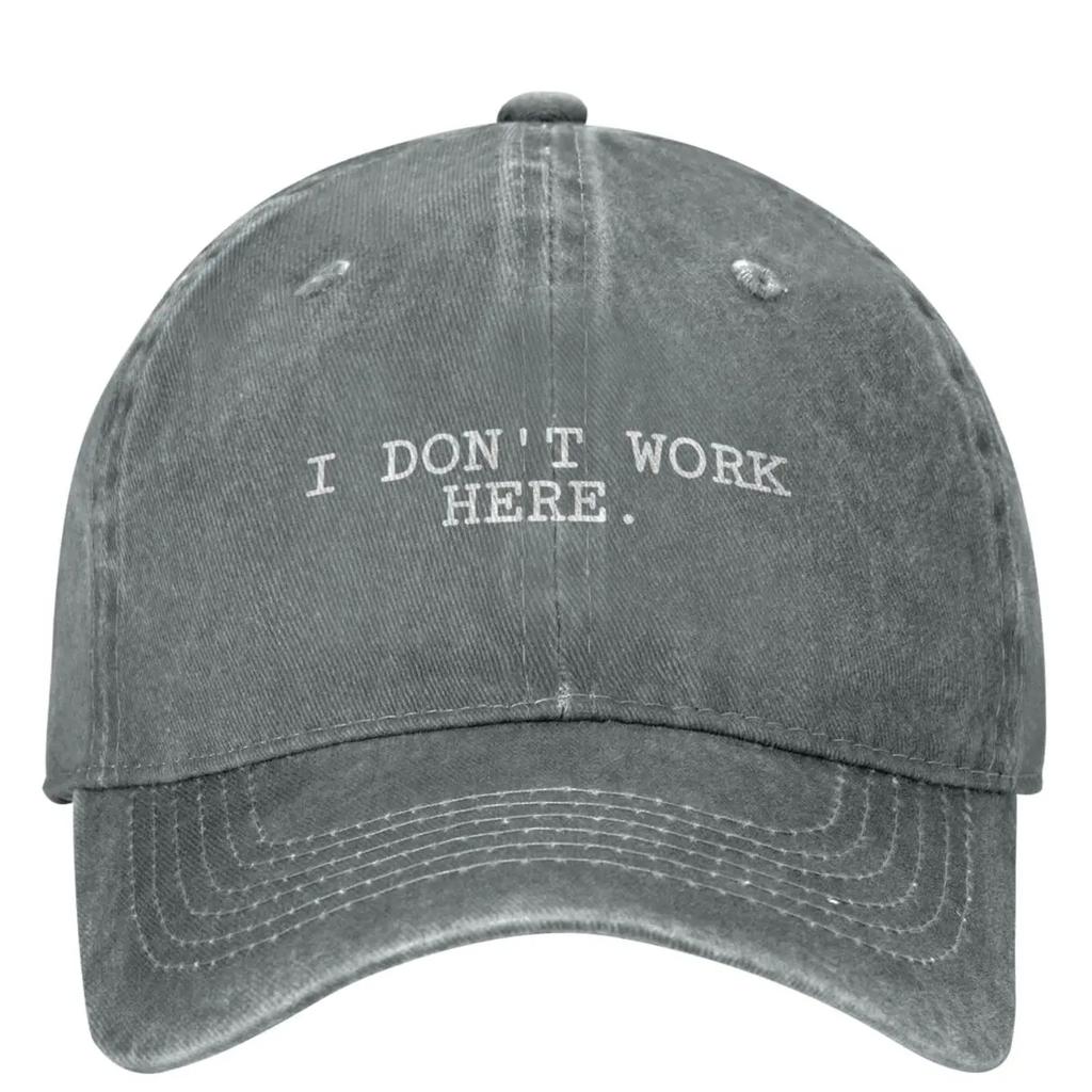 I DON'T WORK HERE Baseball Cap Funny Trucker Fashion Outdoor Gym Baseball Caps