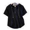 Damen Sommer Fette Mädchen Kapuzenpullover Kurzarm Oberteil Lockere Shorts Lässiger Zweiteiler Anzug