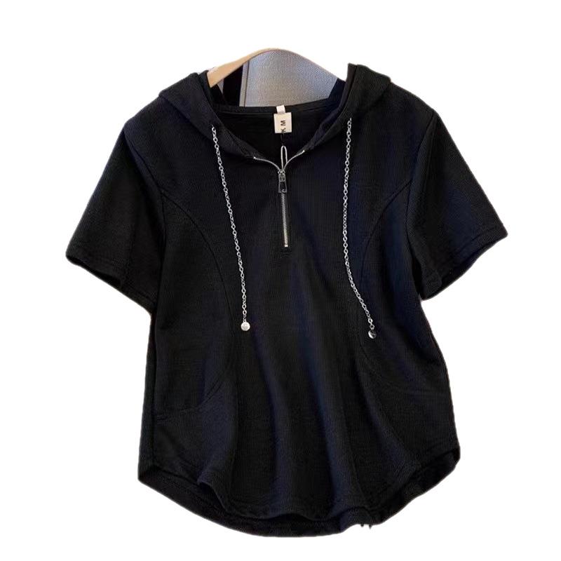 Damen Sommer Fette Mädchen Kapuzenpullover Kurzarm Oberteil Lockere Shorts Lässiger Zweiteiler Anzug