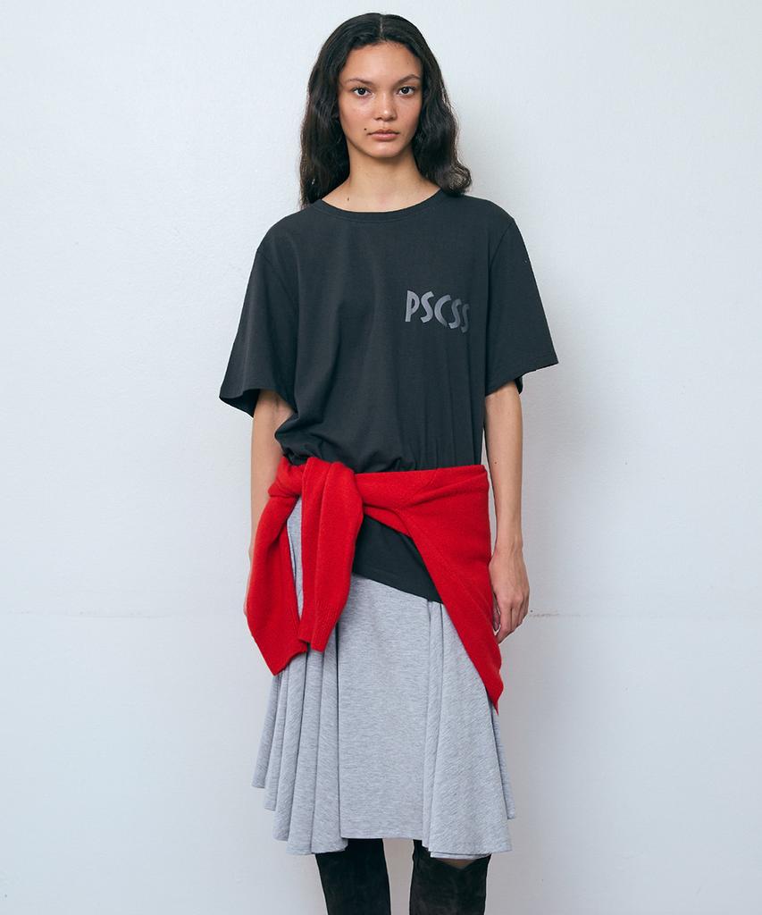 Pisis Flare Panel Midi Skirt_Melange Gray