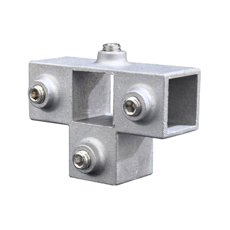 Connettore Rastrelliera di Stoccaggio Giunto Fisso Tubolare Quadrato Raccordo a Gomito a 3 Vie per Montanti di Recinzione e Costruzione di Scaffalature Industriali