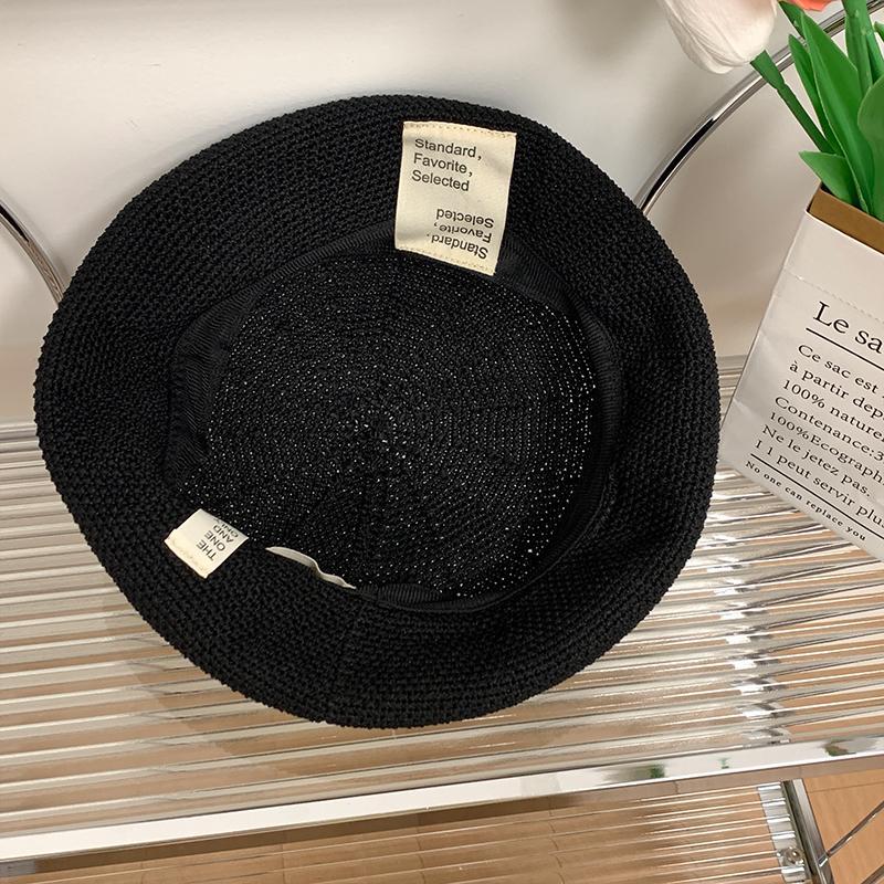 

Летний женский берет вязаный ажурный тонкий бутон шляпа дышащая шляпа японская модная шляпа художника one size чёрный