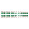 Patrick's Day Press on Nail Short Square False Nail Glossy Stick on Nail Green French Tips Manicure Nail Decors