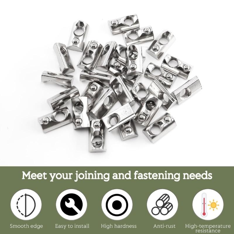 30x Professional T Slot Nuts For Aluminium Profiles Extrusion Slot Offering Secure Connection Industrial Frame Building