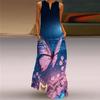 V Neck Sleeveless Dress 3D Print Fashion Elegant Pocket Dress Stage Show Travel Photography Beach Dress