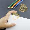 100Pcs Cup Shape Kids Paper Clips Yellow Small Paper Clips Decorative Cool Paper Clips  Book Marking
