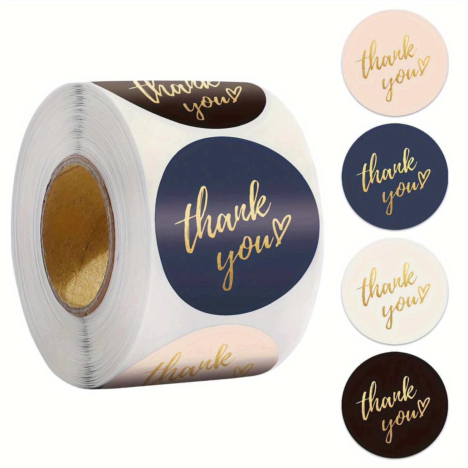 

Elegant Golden Foil Thank You Stickers, 1-Inch Round Labels on a Roll - Perfect for Wedding Favors, Gift Sealing & Handmade Stationery, Wedding Stic A