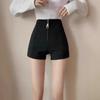 2025 Summer Plus Size High Waist Black A-Line Wide Leg Shorts for Women