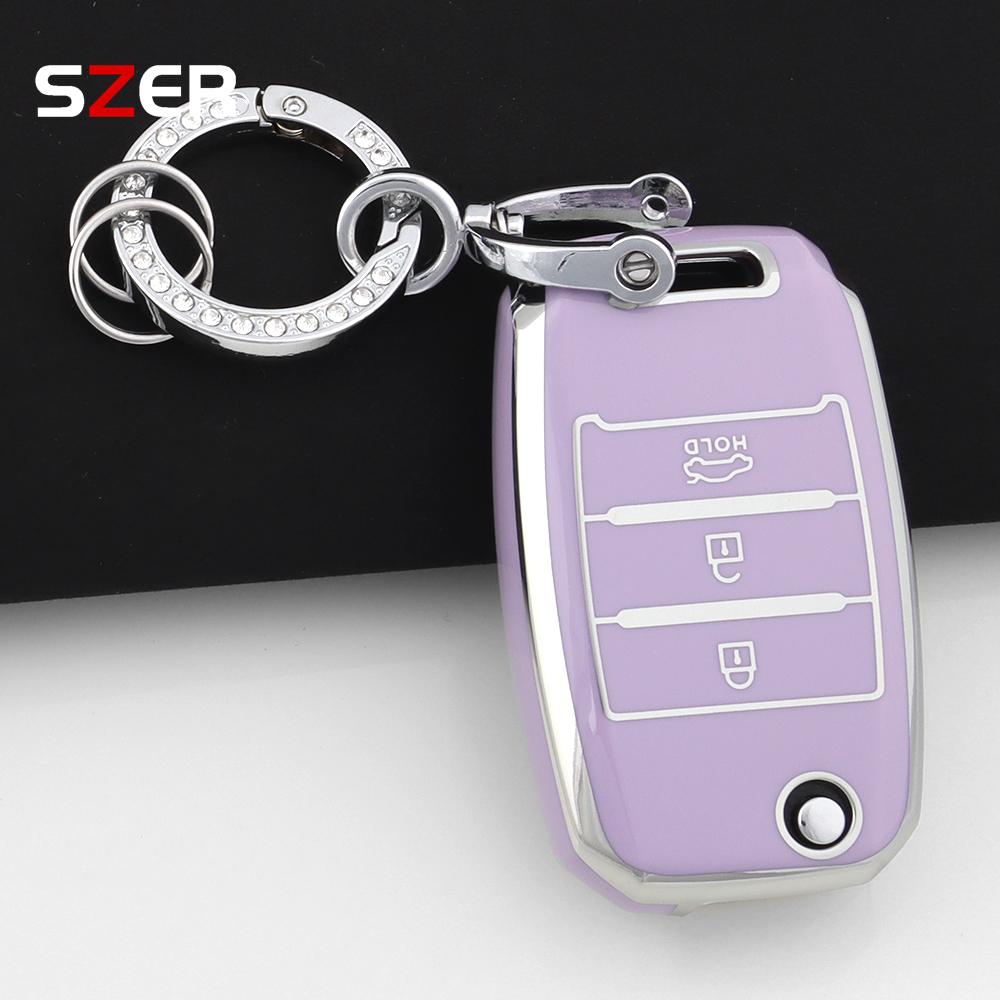 For Kia Rio 3 K2 K3 K4 K5 Sportege Picanto Optima Soul Ceed Sorento Forte Stinger Cerato Shell Tpu Car Folding Key Case Cover