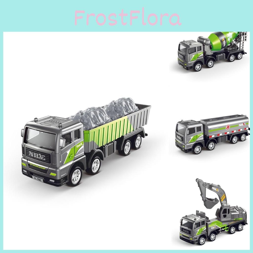 Alloy Engineering Headstock Vehicle Model Excavator Oil Tank Truck Inertia Toy