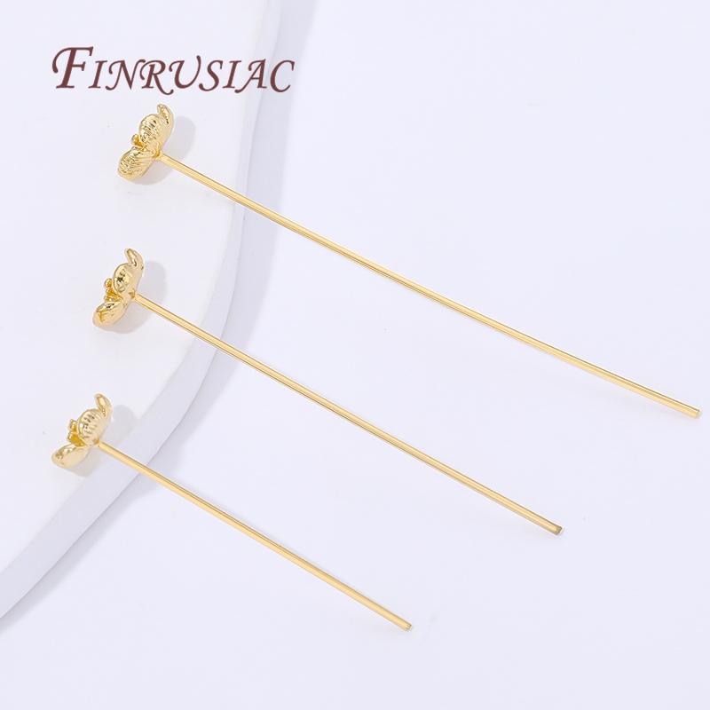 5/10Pcs 18K Gold Plated Flowers Head Pins For Jewelry Making Supplies,DIY Bracelets&Earrings Accessories