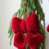 Christmas Velvets Bowknot Decorative Accent Festival Table Centerpieces Holiday Displays Elegant Hanging Pendant