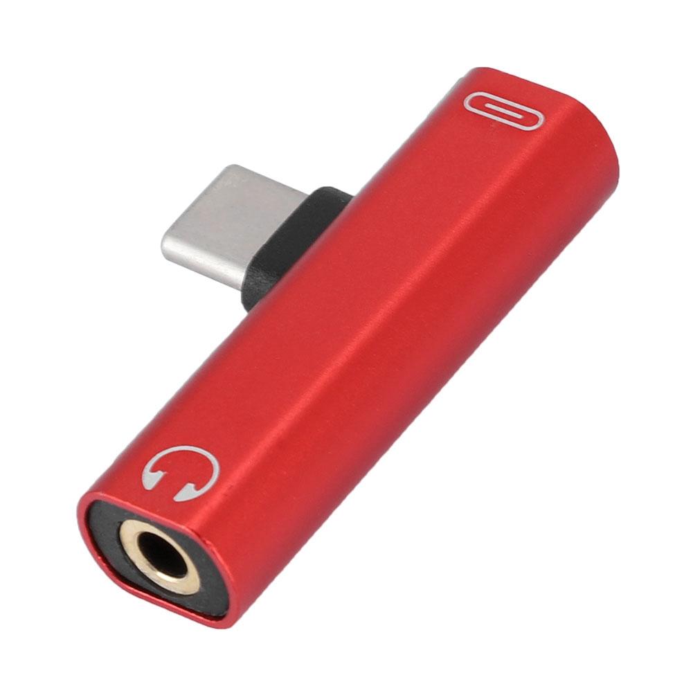 2'si 1 Arada Type C - 3.5mm Kulaklık USB Şarj Dönüştürücü Çok Fonksiyonlu Dönüştürücü Siyah
