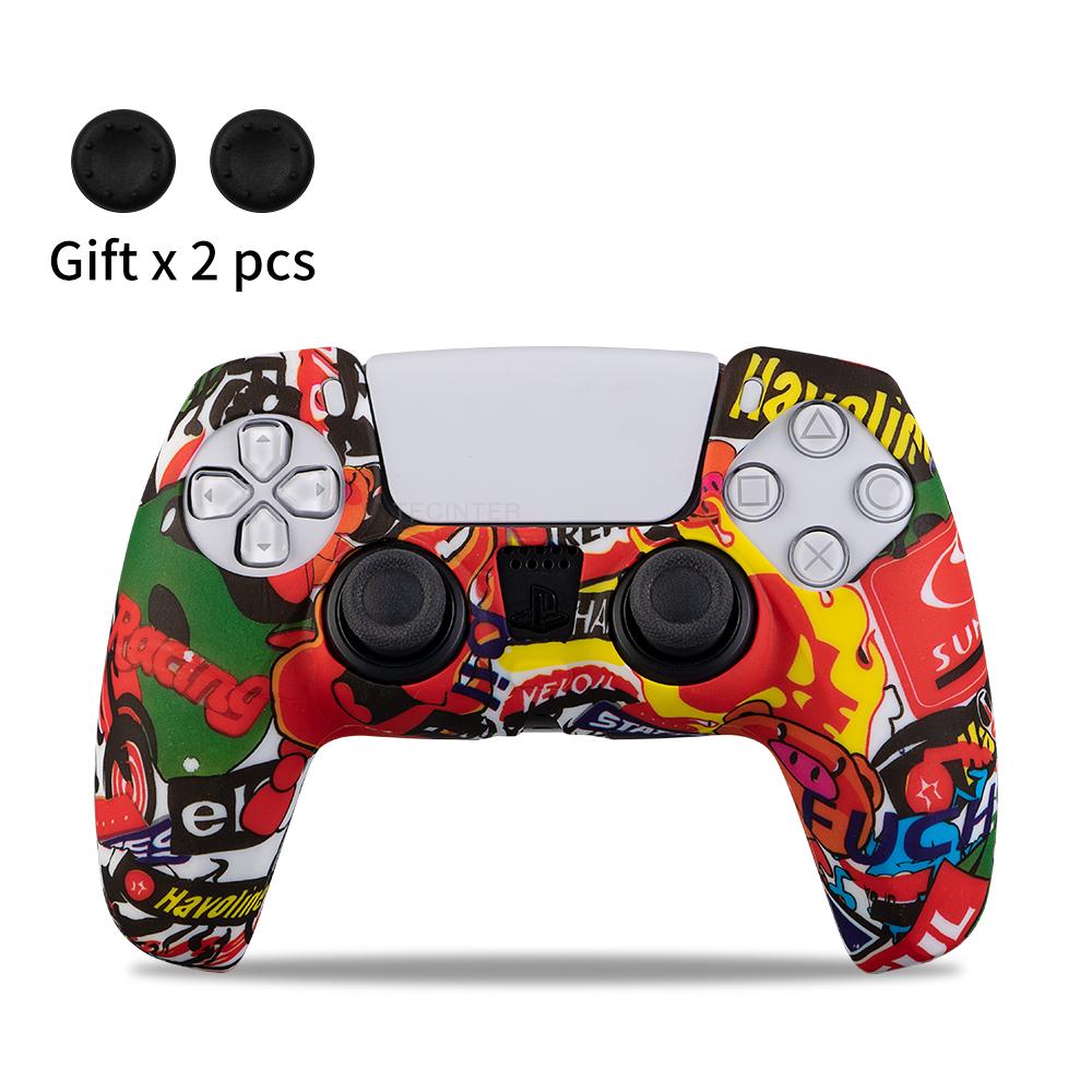 Für PS5 Controller Schutzhülle Silikon Für Playstation 5 Anti-Rutsch Abdeckung Skin für PS5 Slim Hülle Daumengriffe Zubehör