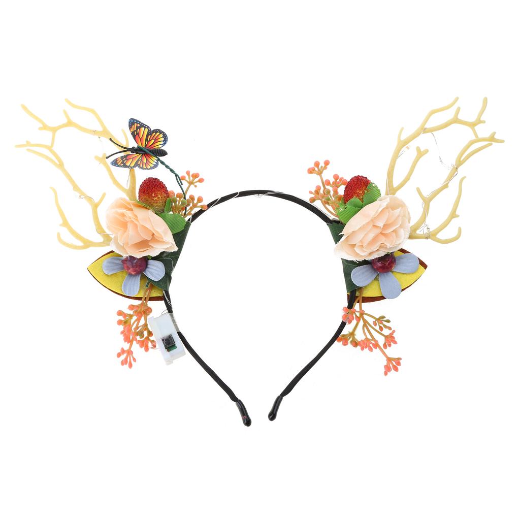 LED Christmas Antler Headband Party Accessories Flashing Christmas Headhoop Festival Party Hairband Holiday Headwear