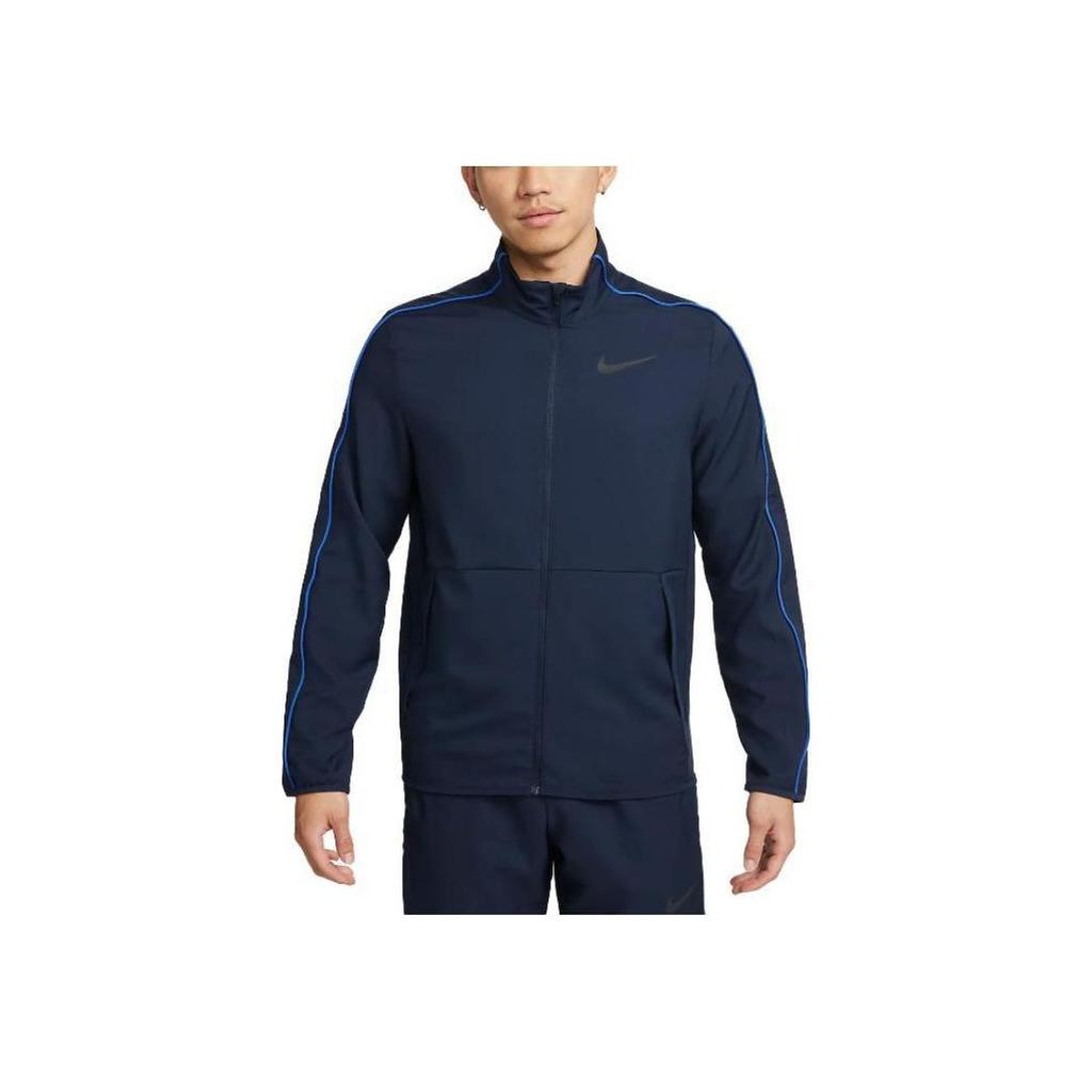 Nike Solid Color Logo Zip-Up Stand Collar Jacket Men Jackets Navy-Blue DM6620-451