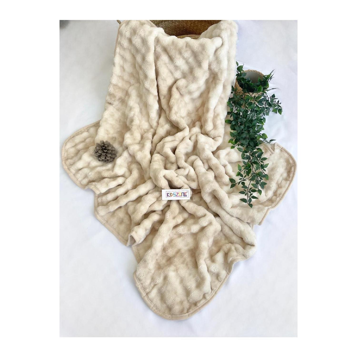 

Plush Baby Blanket Embossed Thick Winter Baby Blanket 100x120 Cm коричневий