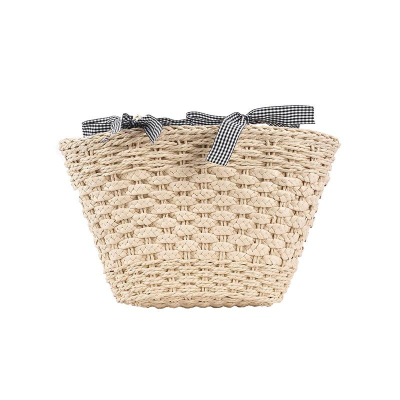 Beach Straw Bag Women's Large Capacity Beach Holiday Braided Foreign Style Single Shoulder Bucket Bag