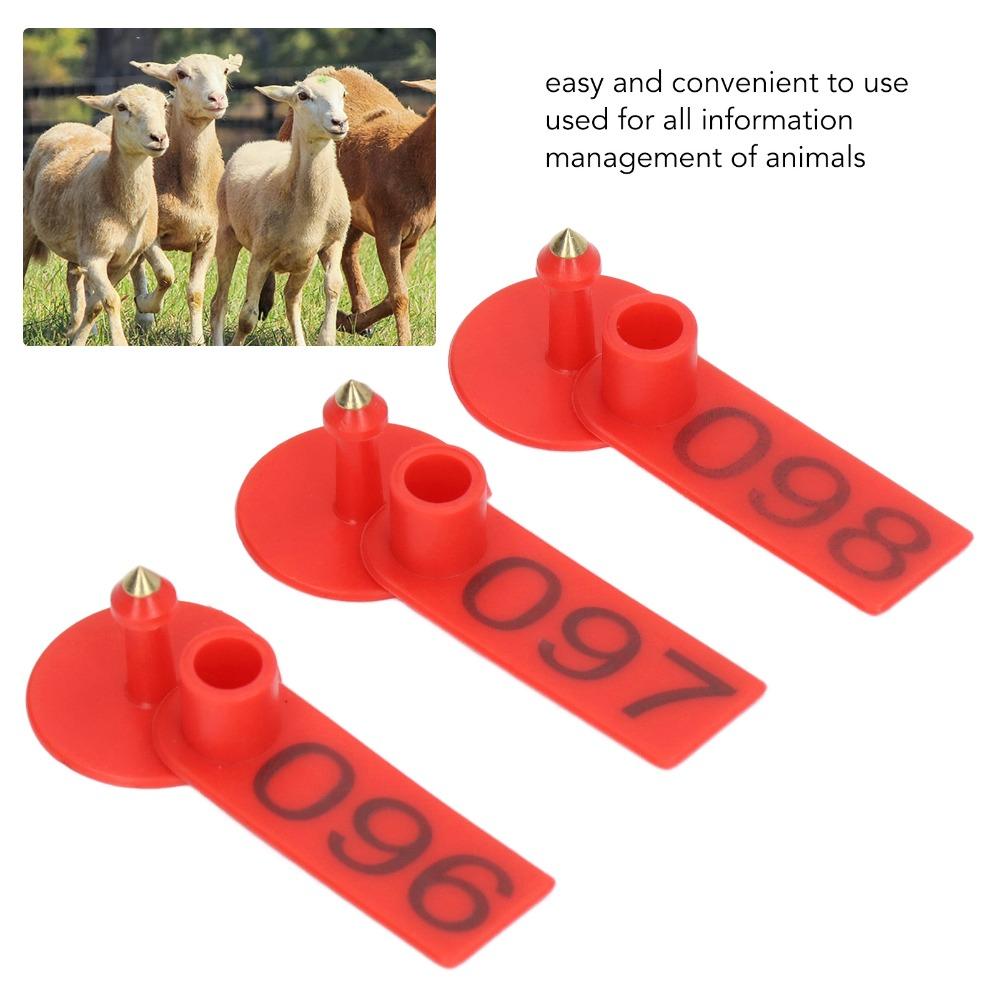 100Pcs Lightweight Livestock Ear Tags PP Ear Tags Easy Operation Numbered Livestock Ear Tags  Cow