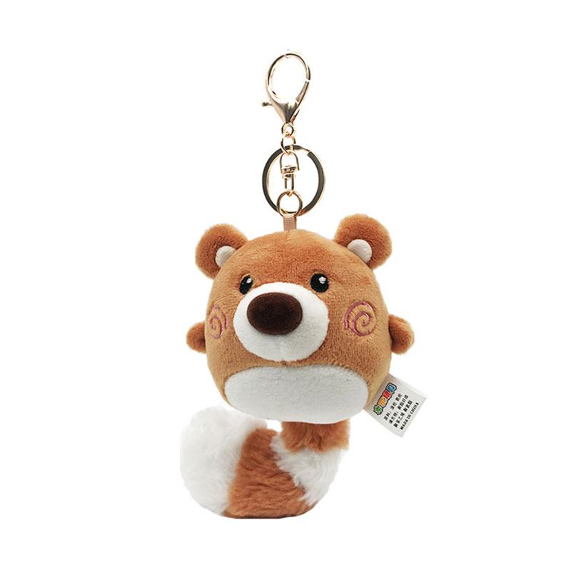 Cute Plush Toy Key Chain Hippo Lion Tiger Elephant Cat Avocado Raccoon Shark Bear Frog Rabbit Fox Plush Keychain Toy Kids Gifts