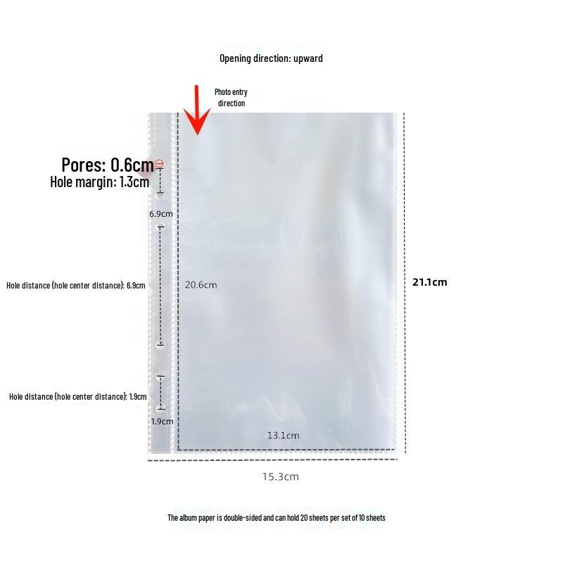 Korean Minimalist Denim Heart Photo Album A5 3-Hole Notebook Binder