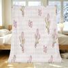 Thick Flannel Blanket – Floral Pattern, Soft, Light Color, Warm for All Seasons, Ideal for Home, Guest Room, Xmas & Halloween Spare & Decor