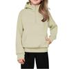 Children's Relaxed Fit Half-Zip Sweatshirt Fleece-Lined Girls' Solid Color Hooded Sweatshirt