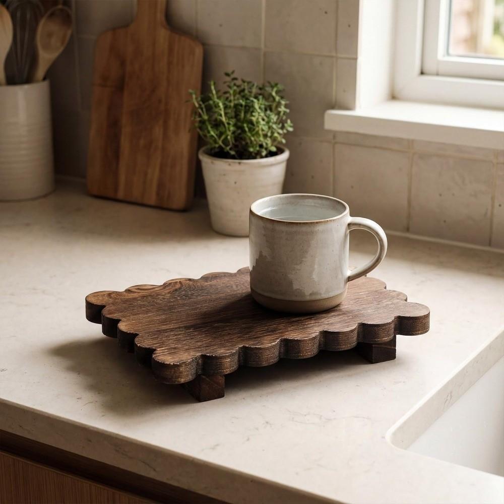 Solid Wooden Storage Tray Decorative Wooden Decorative Pedestal Wooden Plant Stand Bathroom Decor