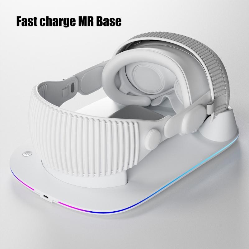 Charging Station Dock Quick Power Charging Base with Intelligent Temperature Control and LED Light for MR Glasses