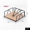 M-Flat Napkin Holder Metal Iron Serviette Holder Napkin Stand With Wooden Base For Home Kitchen Countertop Decor