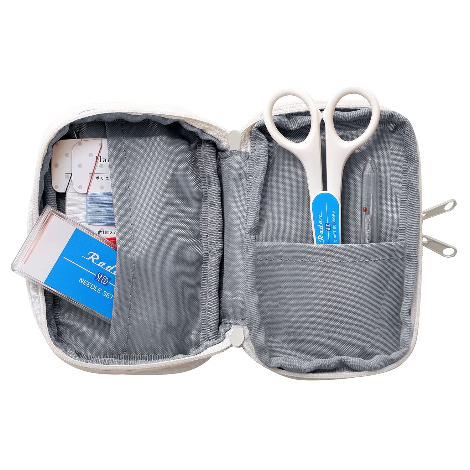 

Misasa Radar Sewing Kit Zipper Pouch White x Blue 1486 No. синий