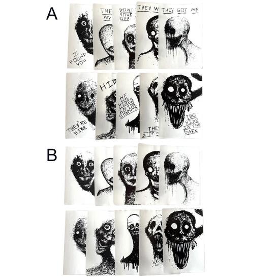 10 Sheets Horror Sketch Stickers Waterproof Vinyl Decals for Laptop Water Bottle Skateboard Halloween Spooky Decor for Teens Adults
