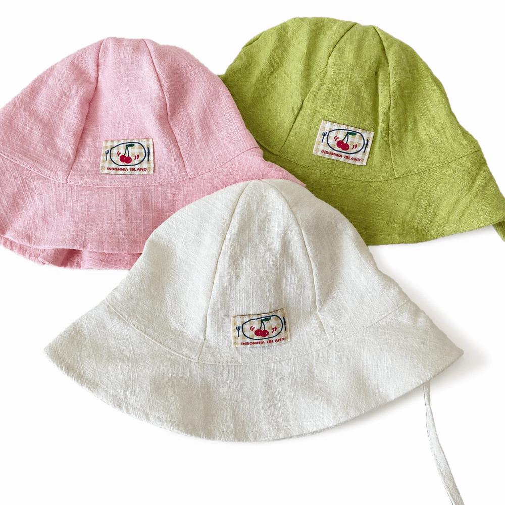 Solid Color Baby Sun Hat Soft Cotton-Linen Bucket Hat Cute Fisherman Cap Summer