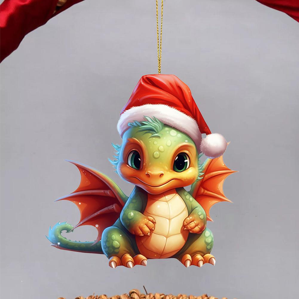 Christmas Dragon Ornaments Christmas Anime Flying Dragon Pendant Cartoon Lovely Dragon Figurines Home Decor