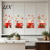 Cartoon Christmas Drink Mug Stickers 2Pcs Hot Drinks Wall for Kitchen Cabinets, Self-Adhesive Art Holiday Fridge Decorations Decor, Removable